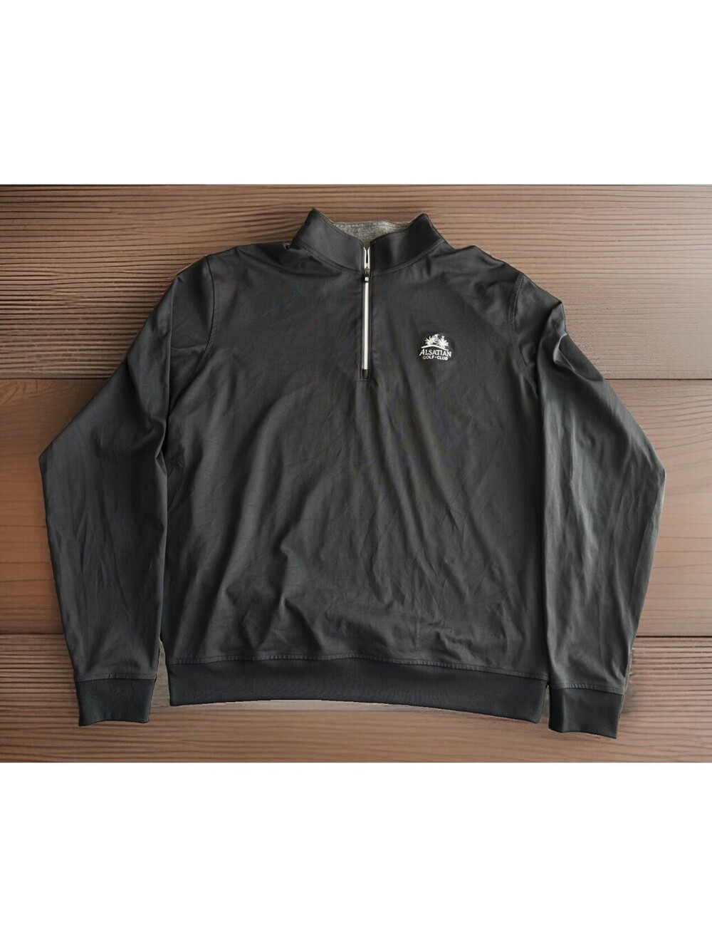 FootJoy Alsatian Golf Club Large Black 1/4 Zip Pullover Jacket Mens Stretch Soft